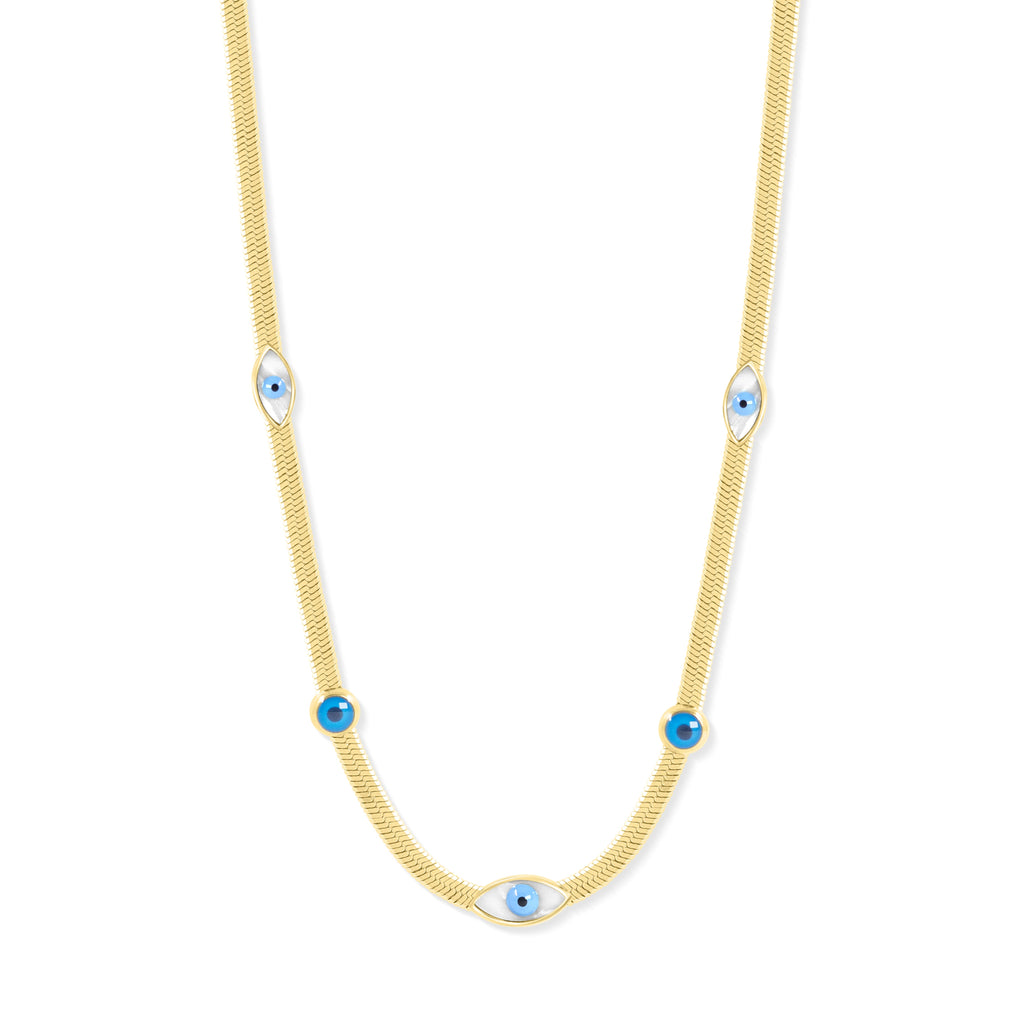 Evil Eye Inlay Shell Necklace