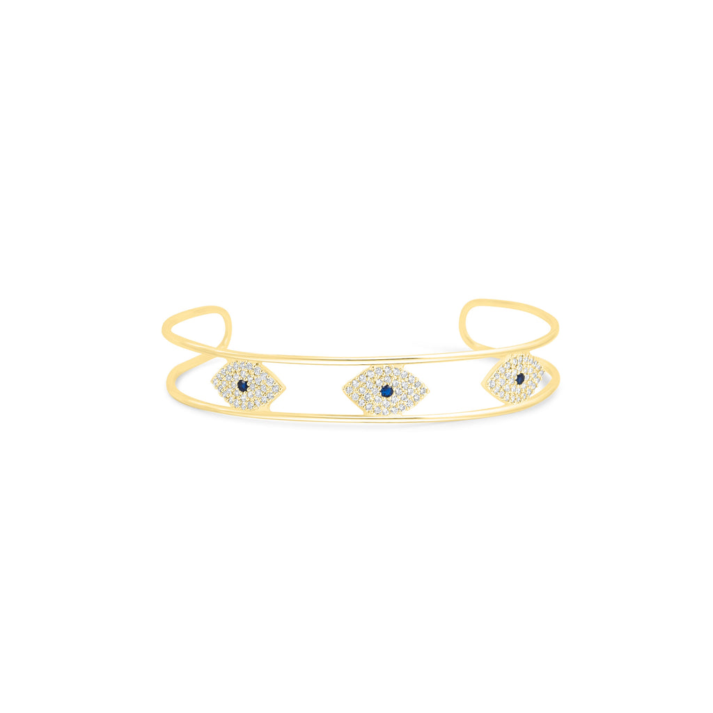 Gold Evil Eye Bangle