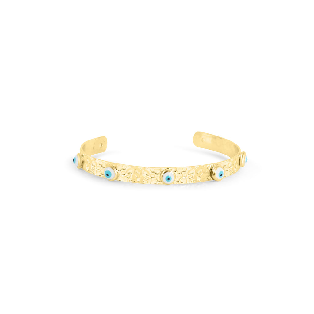 Gold Evil Eye Bangle