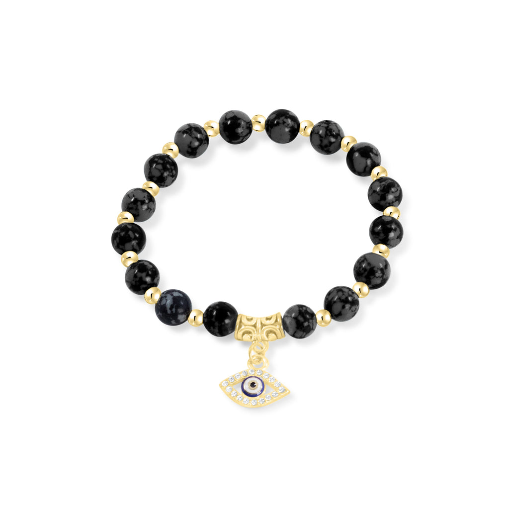 Guard & Luck Evil Eye Beaded Bracelet (Black)