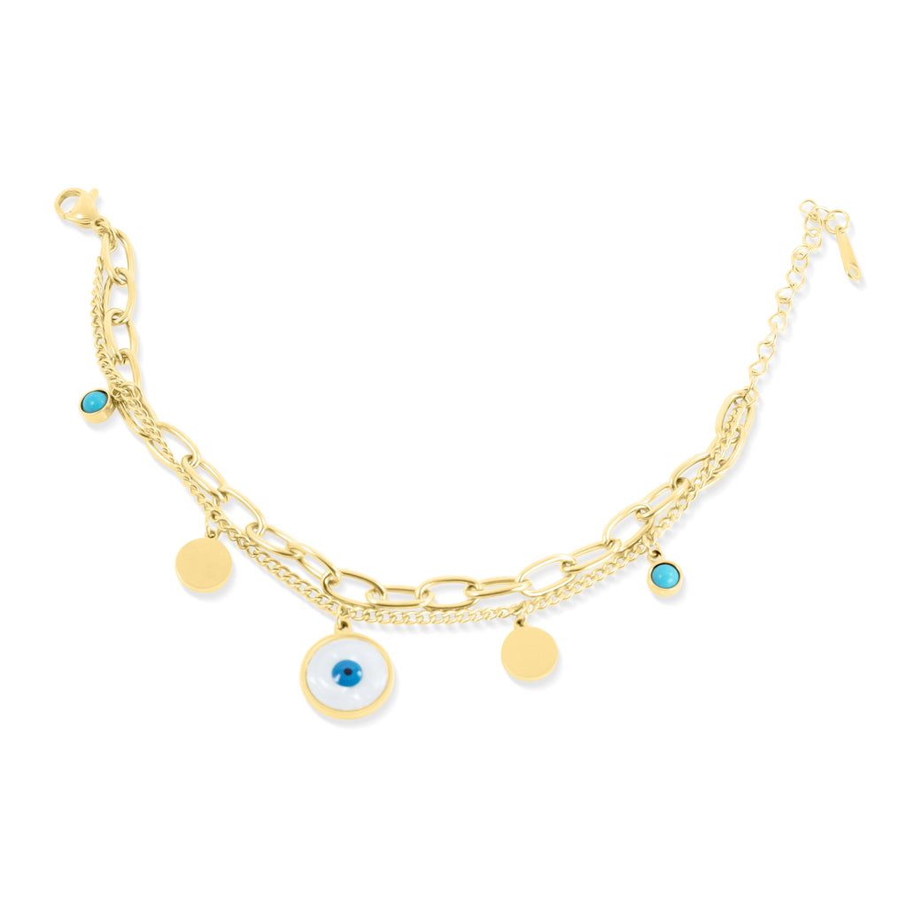 Evil Eye 18k Gold Plated Bracelet