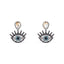 White Diamond-studded Evil Eye Earrings