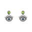 Green Diamond-studded Evil Eye Earrings