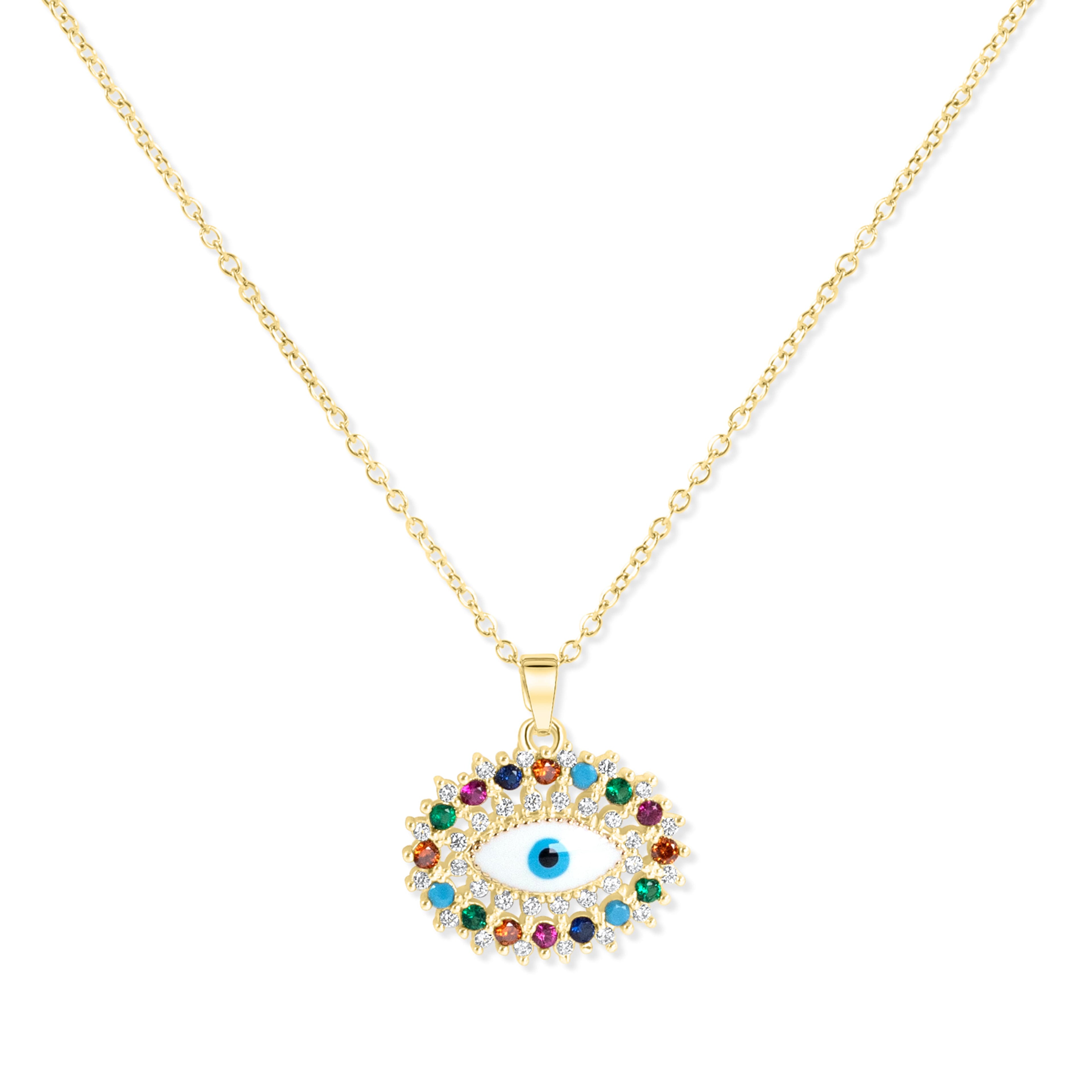 Gold plated Evil eye Pendant Necklace