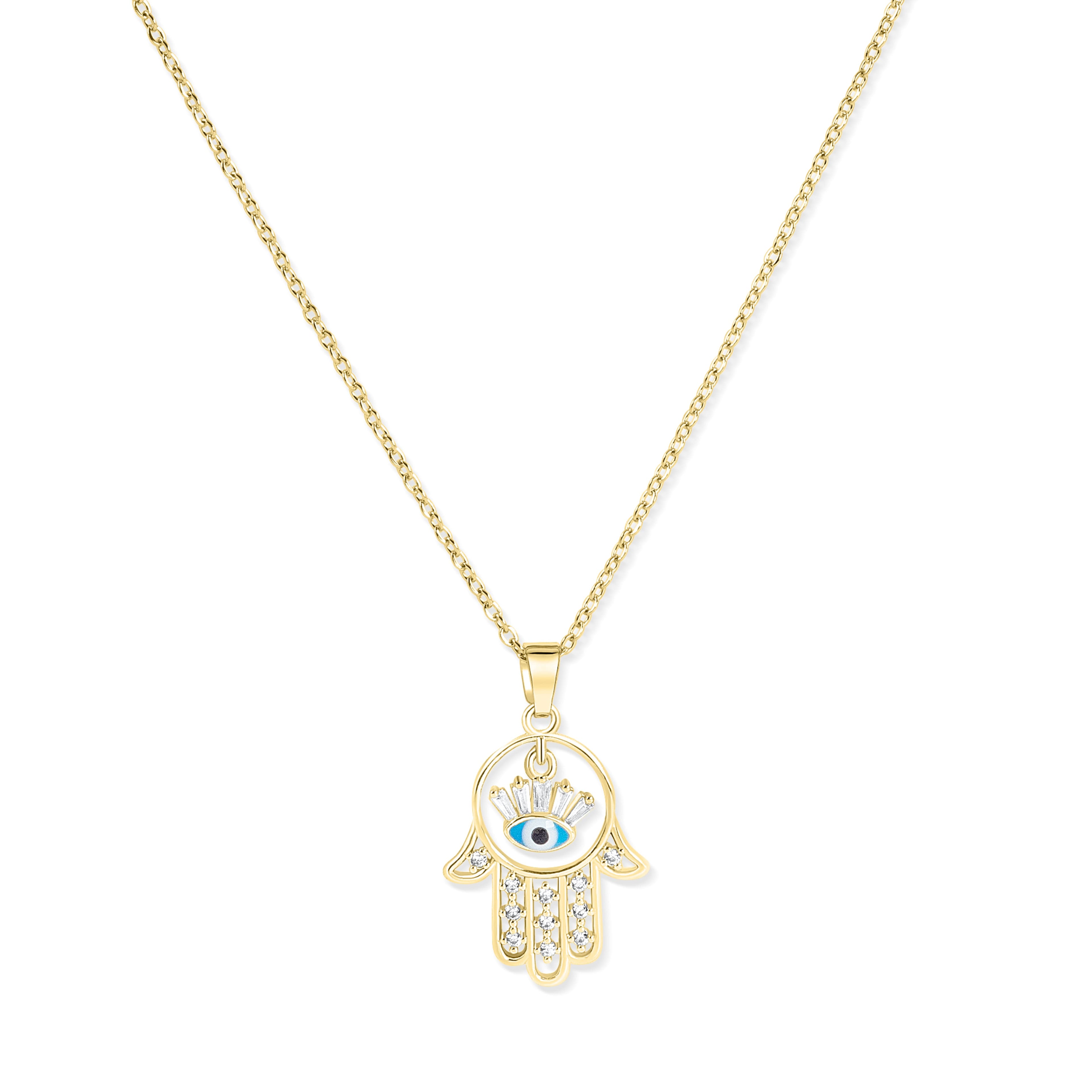 Gold plated Evil eye Pendant Necklace