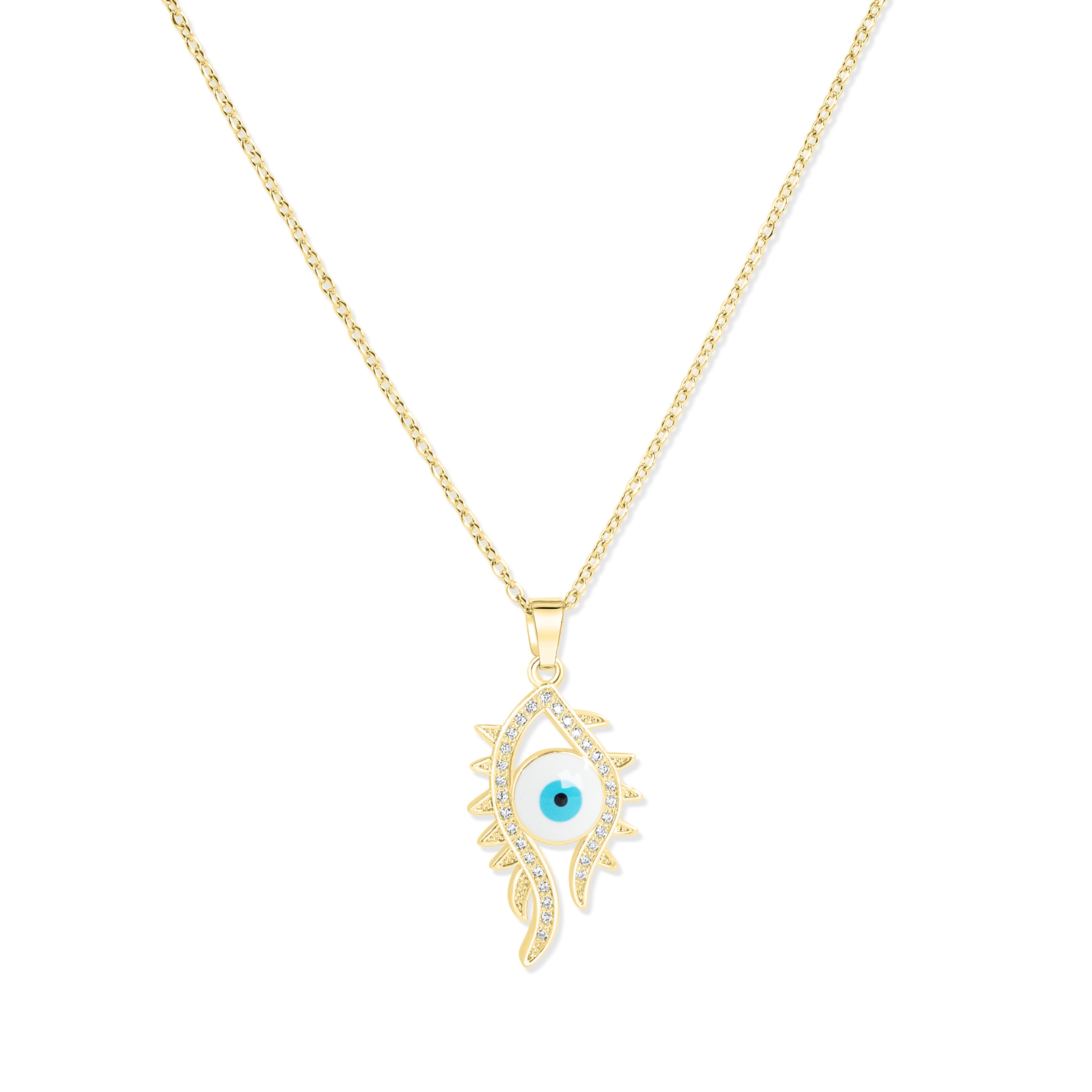 Gold plated Evil eye Pendant Necklace