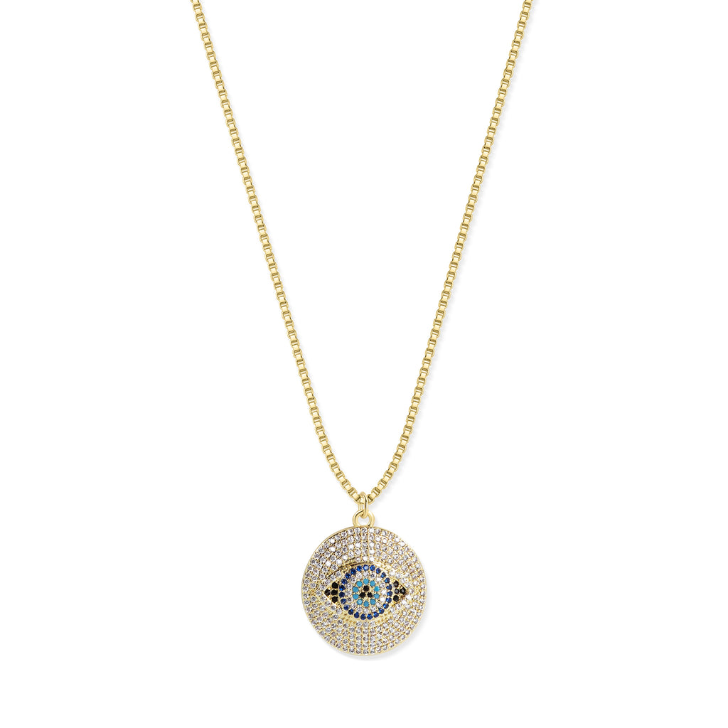 Evil Eye 14K Gold Charm Necklace