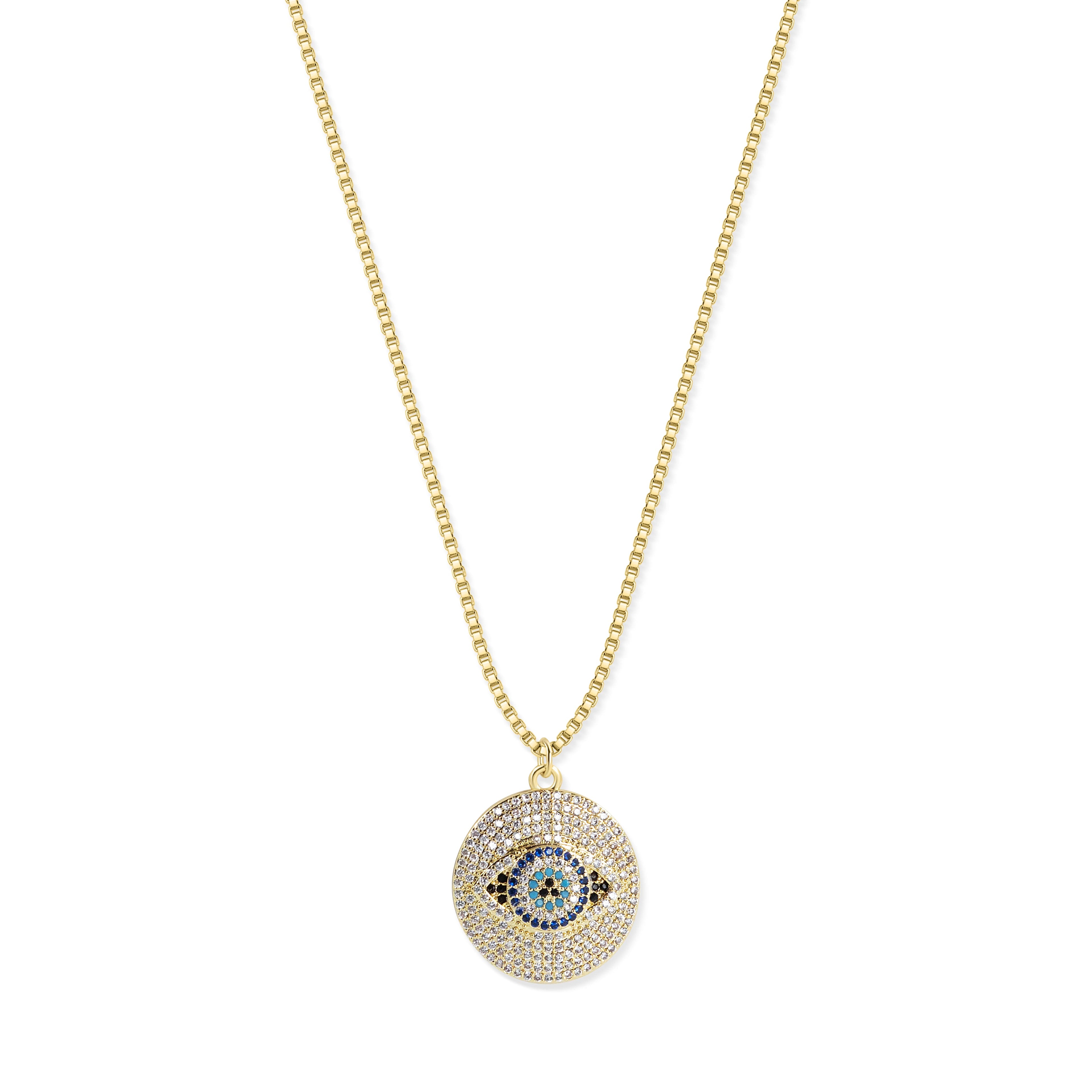 Evil Eye 14K Gold Charm Necklace
