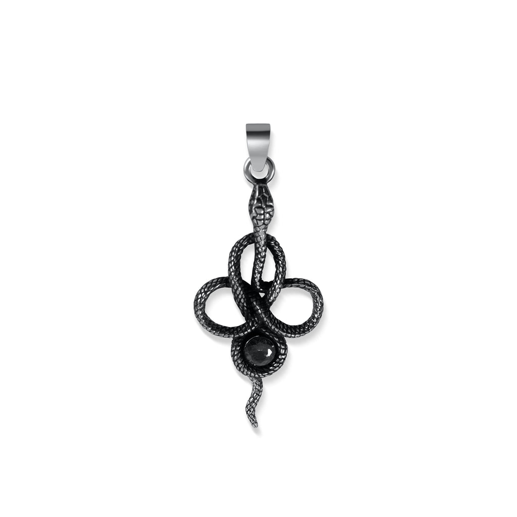 Retro Snake-Shaped Stainless Steel Pendant