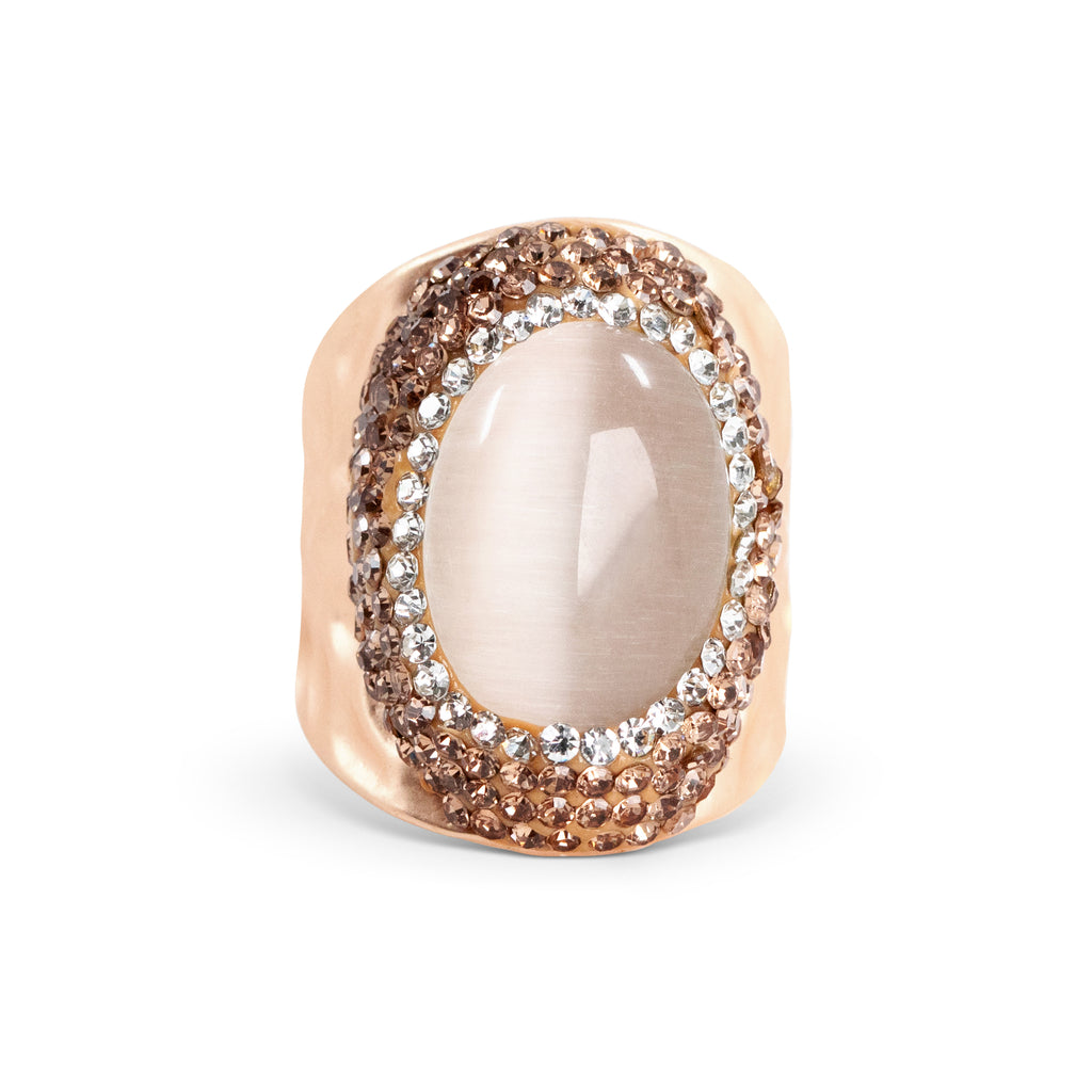 Cymophane Rhinestone Alloy Ring