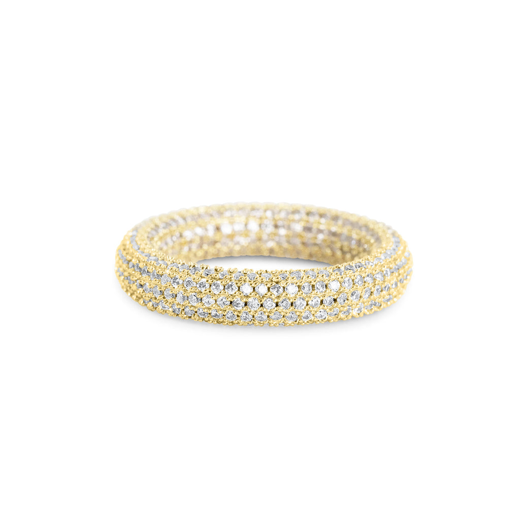 Crystal Eternity Rounded Band Ring Gold