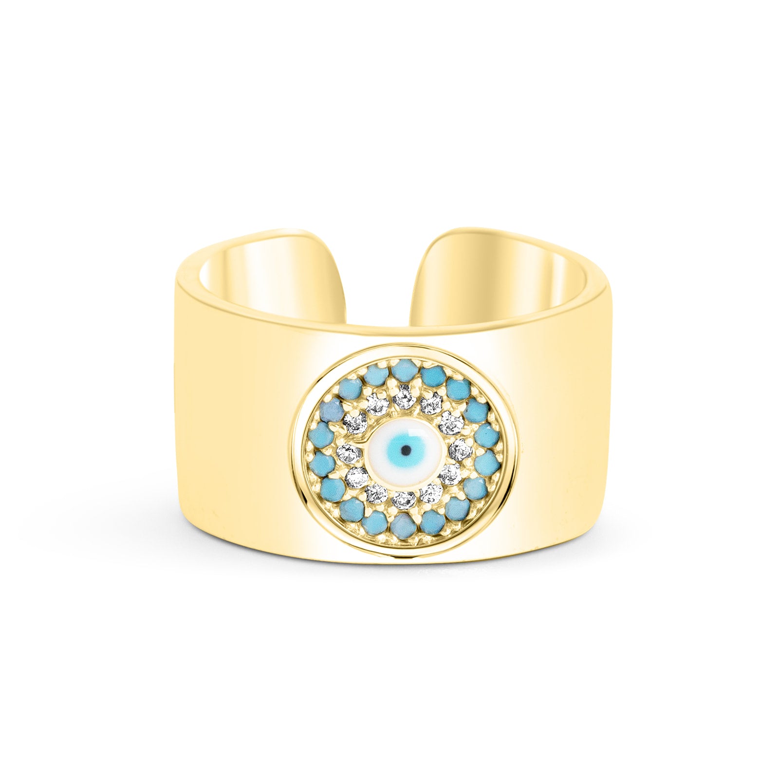 Gold-Plated Evil Eye Ring