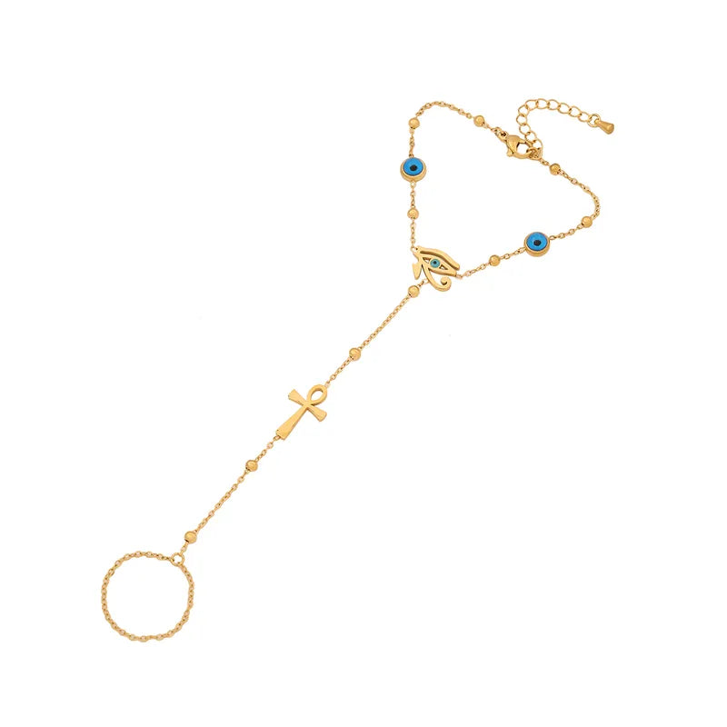 Wrist to Finger Chain Bracelet