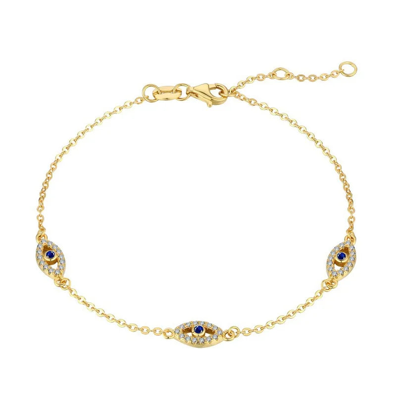 Kids Gold 3 Evil Eye Bracelet