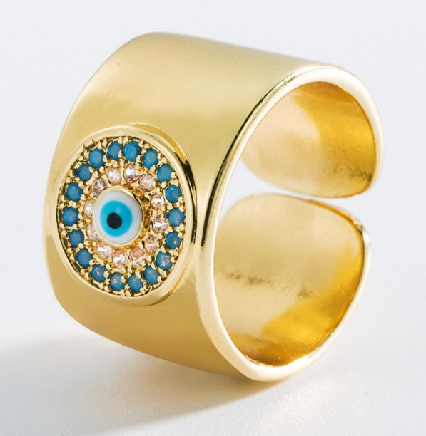 Gold-Plated Evil Eye Ring