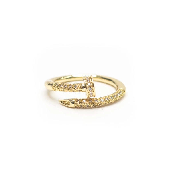 Nail Pave' Wrap 18K Adjustable Ring
