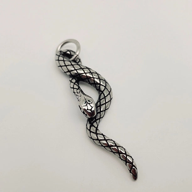 Retro Snake-Shaped Stainless Steel Pendant